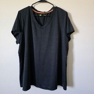 Xersion Black V-Neck Performance T-Shirt Women's 2X